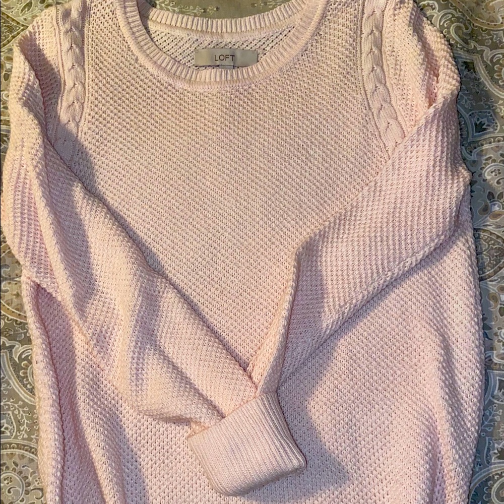 beautiful blush pink Loft knit sweater